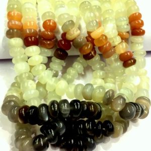 Shop Moonstone Rondelle Beads! Natural Multi Moonstone Smooth Rondelle Beads Smooth Polished Rondelle Beads Moonstone Gemstone Beads Beautiful Luster Beads. | Natural genuine rondelle Moonstone beads for beading and jewelry making.  #jewelry #beads #beadedjewelry #diyjewelry #jewelrymaking #beadstore #beading #affiliate #ad