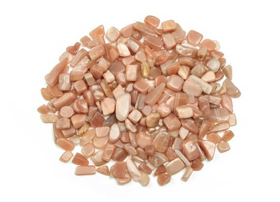 Peach Moonstone Chips – Gemstone Chips – Crystal Semi Tumbled Chips - Bulk Crystal - 7-15mm  - Cp1075