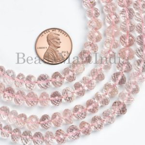 Shop Morganite Beads! Morganite Faceted Beads, Morganite Rondelle Beads, Morganite Beads, Morganite 3-7 mm Rondelle Beads, Morganite Gemstone Beads, Morganite | Natural genuine beads Morganite beads for beading and jewelry making.  #jewelry #beads #beadedjewelry #diyjewelry #jewelrymaking #beadstore #beading #affiliate #ad