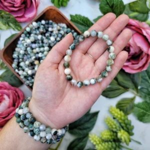 Moss Agate Bracelet – Heart Chakra – No. 615 | Natural genuine Moss Agate bracelets. Buy crystal jewelry, handmade handcrafted artisan jewelry for women.  Unique handmade gift ideas. #jewelry #beadedbracelets #beadedjewelry #gift #shopping #handmadejewelry #fashion #style #product #bracelets #affiliate #ad