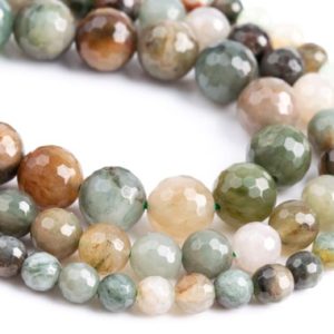 Shop Moss Agate Faceted Beads! Genuine Natural Multicolor Moss Agate Loose Beads Micro Faceted Round Shape 6mm 8mm 10mm | Natural genuine faceted Moss Agate beads for beading and jewelry making.  #jewelry #beads #beadedjewelry #diyjewelry #jewelrymaking #beadstore #beading #affiliate #ad