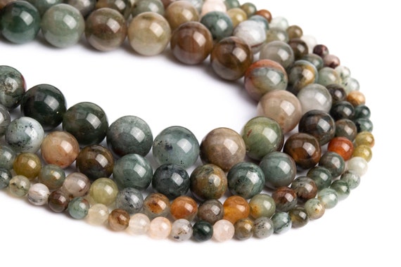 Genuine Natural Multicolor Moss Agate Loose Beads Round Shape 6mm 8mm 10mm