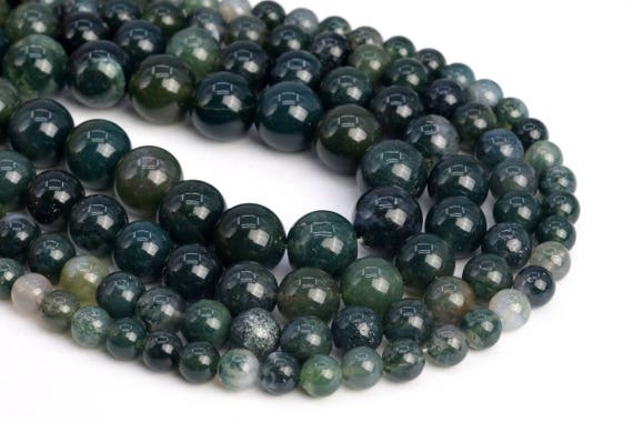 Genuine Natural Botanical Moss Agate Loose Beads Round Shape 6mm 8mm 10mm 12mm 15mm
