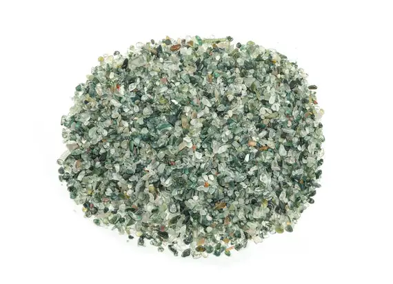 Moss Agate Chips – Gemstone Chips – Crystal Semi Tumbled Chips - Bulk Crystal - 2-6mm - Cp1066