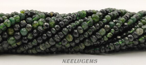 Natural Green Serpentine Faceted Rondelle Shape Gemstone Beads,serpentine Micro Cut Faceted Beads,serpentine Bead For Jewelry Making Designs