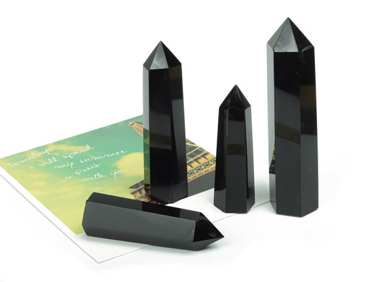 Obsidian Obelisk Tower Stone – Obelisk Tower Point Crystals – Meditation Gemstone - Gifts - Tw1045