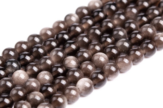 Genuine Natural Silver Obsidian Loose Beads Round Shape 4mm