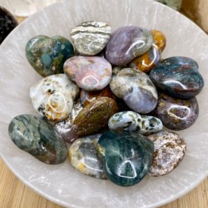 Shop Ocean Jasper Stones & Crystals! Tumbled Ocean Jasper hearts | Natural genuine stones & crystals in various shapes & sizes. Buy raw cut, tumbled, or polished gemstones for making jewelry or crystal healing energy vibration raising reiki stones. #crystals #gemstones #crystalhealing #crystalsandgemstones #energyhealing #affiliate #ad