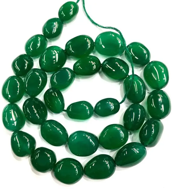 Aaa Quality~natural Green Onyx Smooth Nuggets Beads Hand Polished Nugget Shape Beads Green Onyx Gemstone Beads Jewelry Making Nuggets.