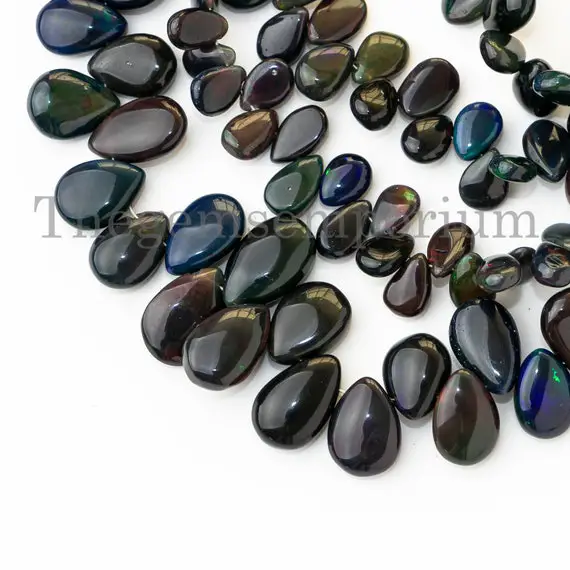 Black Opal Treated Smooth Plain Pear Beads, Black Opal Plain Beads, Black Opal Treated Smooth Pears Beads, Black Opal Plain Pears Beads