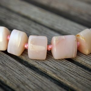 Shop Opal Bead Shapes! Pink Opal 6-16mm triangular prism beads (ETB00636) | Natural genuine other-shape Opal beads for beading and jewelry making.  #jewelry #beads #beadedjewelry #diyjewelry #jewelrymaking #beadstore #beading #affiliate #ad