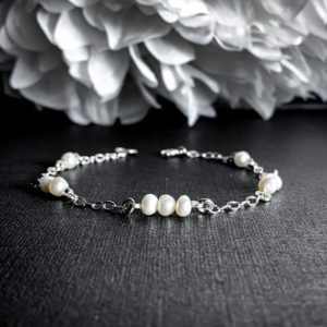 Shop Pearl Bracelets! Floating Pearl Satellite Chain Dainty Bead Bracelet, Anklet | Natural genuine Pearl bracelets. Buy crystal jewelry, handmade handcrafted artisan jewelry for women.  Unique handmade gift ideas. #jewelry #beadedbracelets #beadedjewelry #gift #shopping #handmadejewelry #fashion #style #product #bracelets #affiliate #ad