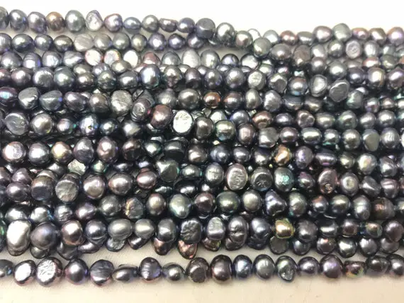 Natural Freeshape Black Freshwater Pearl Nugget Grade A Twilight Loose Beads 14 Inch Jewelry Supply Bracelet Necklace Material Support