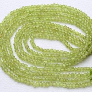 Shop Peridot Faceted Beads! 13.5 Inches Strand Natural Peridot Rondelles Beads 3.5mm to 4mm Faceted Rondelle Gemstone Beads AA Peridot Beads Strand Semi Precious No5295 | Natural genuine faceted Peridot beads for beading and jewelry making.  #jewelry #beads #beadedjewelry #diyjewelry #jewelrymaking #beadstore #beading #affiliate #ad