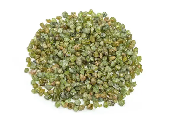 Peridot Chips – Olivine Chips – Gemstone Chips – Crystal Semi Tumbled Chips - Bulk Crystal 5-10mm - Cp1030