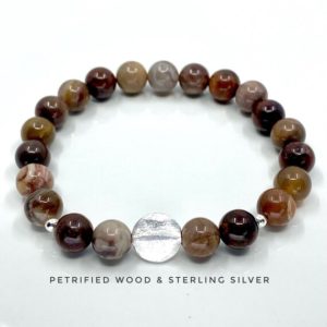 Shop Petrified Wood Jewelry! Petrified Wood bracelet, wooden bracelet, 925 sterling silver | Natural genuine Petrified Wood jewelry. Buy crystal jewelry, handmade handcrafted artisan jewelry for women.  Unique handmade gift ideas. #jewelry #beadedjewelry #beadedjewelry #gift #shopping #handmadejewelry #fashion #style #product #jewelry #affiliate #ad