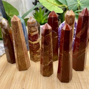 Shop Petrified Wood Points & Wands! Petrified Wood Tower Point Obelisk | Natural genuine stones & crystals in various shapes & sizes. Buy raw cut, tumbled, or polished gemstones for making jewelry or crystal healing energy vibration raising reiki stones. #crystals #gemstones #crystalhealing #crystalsandgemstones #energyhealing #affiliate #ad