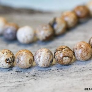 Shop Picture Jasper Round Beads! M/ Picture Jasper 12mm/ 14mm Smooth Round beads 16" strand Natural jasper gemstone beads For jewelry making | Natural genuine round Picture Jasper beads for beading and jewelry making.  #jewelry #beads #beadedjewelry #diyjewelry #jewelrymaking #beadstore #beading #affiliate #ad