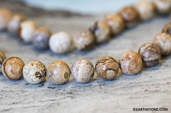 M/ Picture Jasper 12mm/ 14mm Round Beads 16" Strand Natural Jasper Gemstone Beads For Jewelry Making