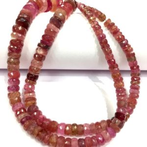 Shop Pink Sapphire Beads! Natural Pink Sapphire Faceted Tyre Beads Stunning Sapphire Gemstone Beads Gorgeous Looking For Jewelry Making Tyre Beads Latest Arrival. | Natural genuine faceted Pink Sapphire beads for beading and jewelry making.  #jewelry #beads #beadedjewelry #diyjewelry #jewelrymaking #beadstore #beading #affiliate #ad