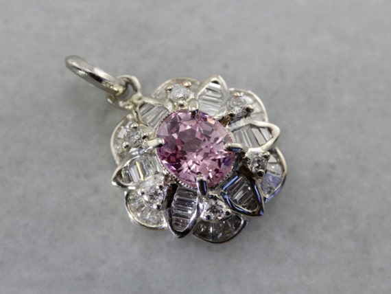 Beautiful Pink Sapphire And Diamond Anniversary Pendant Hf8m0k-p