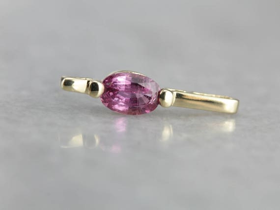 Minimalist Pink Sapphire Pendant, Pink Stone Pendant, Layering Pendant 1y1ppt-p