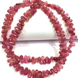 Shop Pink Tourmaline Bead Shapes! Natural Pink Tourmaline Faceted Teardrop Beads Tourmaline Drops Briolettes Tourmaline Gemstone Beads Tourmaline Necklace Top Quality Beads | Natural genuine other-shape Pink Tourmaline beads for beading and jewelry making.  #jewelry #beads #beadedjewelry #diyjewelry #jewelrymaking #beadstore #beading #affiliate #ad