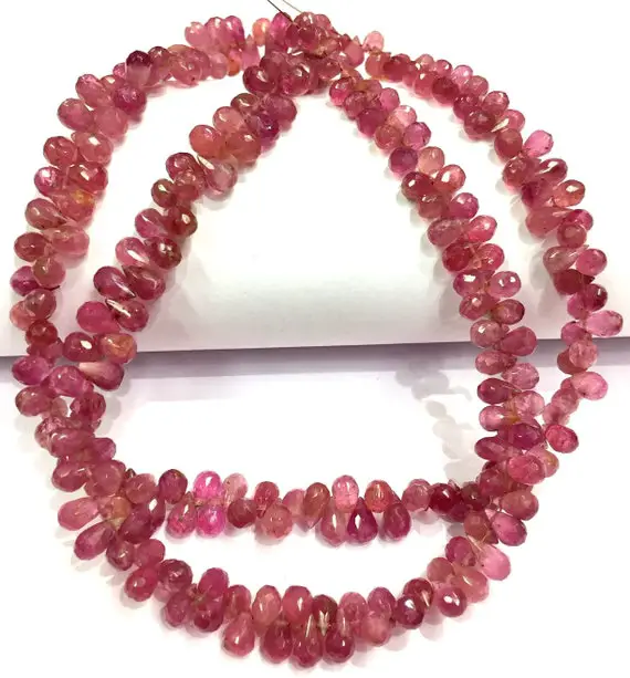 Natural Pink Tourmaline Faceted Teardrop Beads Tourmaline Drops Briolettes Tourmaline Gemstone Beads Tourmaline Necklace Top Quality Beads
