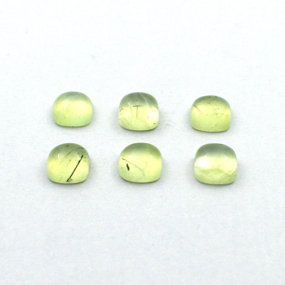 Prehnite Cabochon Gemstone Natural 3x3 Mm To 25x25 Mm Cushion Shape Polished Loose Gemstones Lot For Earring Pendant Ring And Jewelry Making