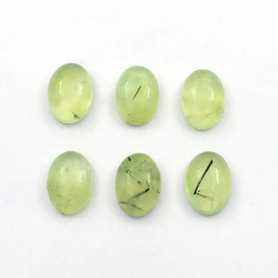 Natural Prehnite, Prehnite Cabochon, Loose Gemstones For Jewelry, Yellow-green Prehnite, Aaa Grade, Flat Back Cabochon, Calibrated Sizes