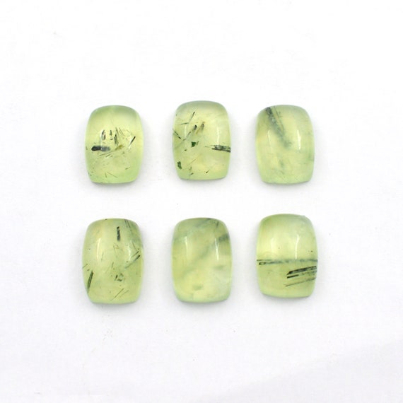 Prehnite Cabochon Gemstone Natural 3x5 Mm To 20x30 Mm Rectangle Shape Polished Loose Gemstones Lot For Earring Pendant And Jewelry Making