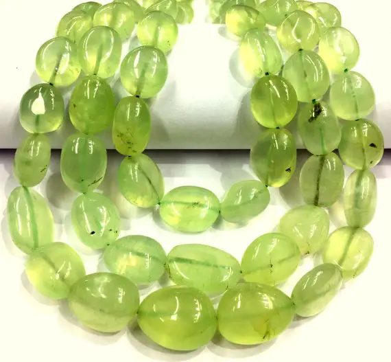 Top Quality~~natural Prehnite Nuggets Beads Smooth Polished Nuggets Shape Beads Prehnite Green Gemstone Beads 1 Strand Wholesale Shop.