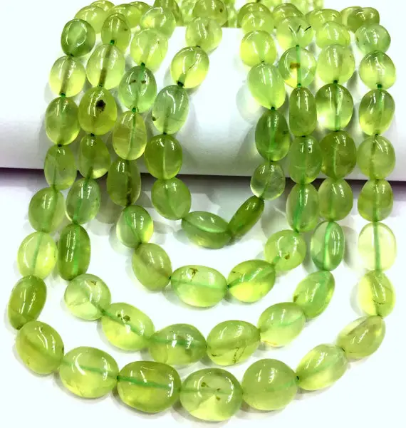 Top Quality~~natural Prehnite Nuggets Gemstone Beads Smooth Polished Nuggets Shape Jewelry Making Nuggets Beads Prehnite Beads 1 Strand.