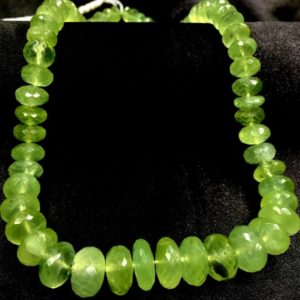 Shop Prehnite Necklaces! AAA+ QUALITY~~Great Luster~Natural Prehnite Faceted Rondelle Beads Very Beautiful Prehnite Green Gemstone Beads Prehnite Necklace. | Natural genuine Prehnite necklaces. Buy crystal jewelry, handmade handcrafted artisan jewelry for women.  Unique handmade gift ideas. #jewelry #beadednecklaces #beadedjewelry #gift #shopping #handmadejewelry #fashion #style #product #necklaces #affiliate #ad
