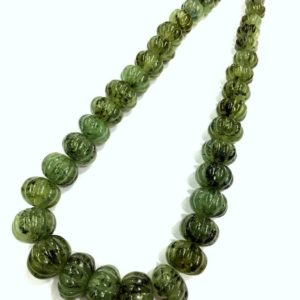 Extremely Rare~Truly Gorgeous~Unique Prehnite Melon Shape Beads Prehnite Carved Pumpkin Beads Natural Prehnite Gemstone Beads 13 To 20.MM | Natural genuine beads Gemstone beads for beading and jewelry making.  #jewelry #beads #beadedjewelry #diyjewelry #jewelrymaking #beadstore #beading #affiliate #ad