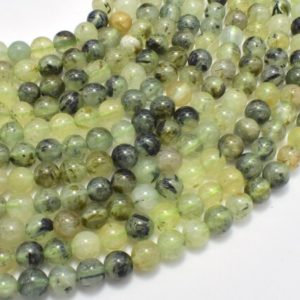 Prehnite Beads, 6mm (6.3mm), Round Beads, 15.5 Inch, Full strand, Approx 65 beads, Hole 0.8mm (265054007) | Natural genuine round Prehnite beads for beading and jewelry making.  #jewelry #beads #beadedjewelry #diyjewelry #jewelrymaking #beadstore #beading #affiliate #ad