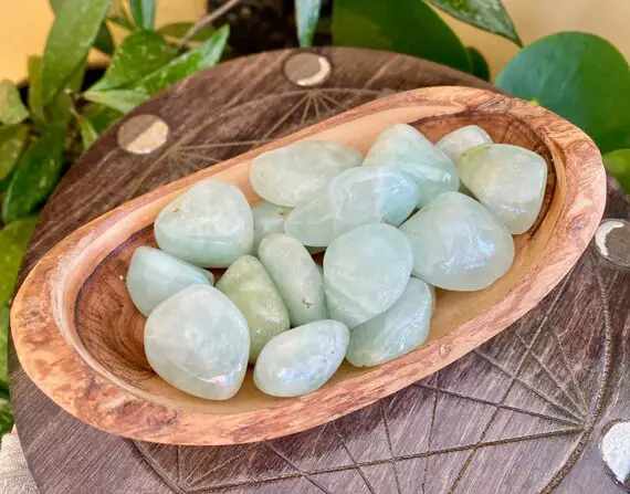 Prehnite Large Tumbled Stone | Green Gemstone Crystal Natural