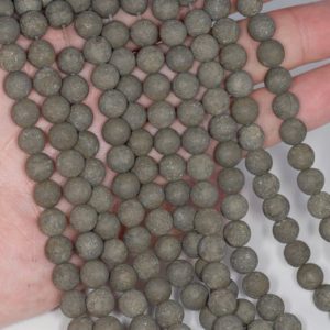 Shop Pyrite Round Beads! 4MM Matte Pyrite Gemstones Round 4MM Loose Beads 15.5 inch Full Strand LOT 1,2,6,12 and 50 (80000578-279) | Natural genuine round Pyrite beads for beading and jewelry making.  #jewelry #beads #beadedjewelry #diyjewelry #jewelrymaking #beadstore #beading #affiliate #ad