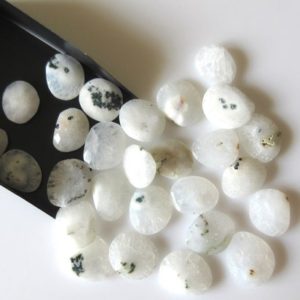 Shop Quartz Cabochons! 5 Pieces 14mm To 18mm Each Natural Solar Quartz Rose Cut White/Black Color Stalactite Flat Back Loose Cabochon RC115 | Natural genuine stones & crystals in various shapes & sizes. Buy raw cut, tumbled, or polished gemstones for making jewelry or crystal healing energy vibration raising reiki stones. #crystals #gemstones #crystalhealing #crystalsandgemstones #energyhealing #affiliate #ad