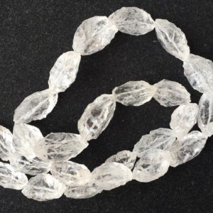 Shop Quartz Chip & Nugget Beads! Rough Quartz Crystal Beads, Natural Marquise Shaped beads, Hammered Gemstone Beads, 20-24mm Approx, 16 Inch Strand, SKU-RG3 | Natural genuine chip Quartz beads for beading and jewelry making.  #jewelry #beads #beadedjewelry #diyjewelry #jewelrymaking #beadstore #beading #affiliate #ad
