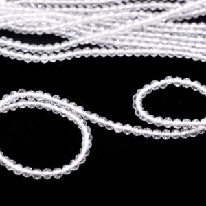 Shop Quartz Crystal Faceted Beads! Crystal Quartz Gemstone Faceted Beads | 13inch Strand | Natural Crystal Quartz Semi Precious Gemstone 2mm-3mm Loose Beads for Jewelry Making | Natural genuine faceted Quartz beads for beading and jewelry making.  #jewelry #beads #beadedjewelry #diyjewelry #jewelrymaking #beadstore #beading #affiliate #ad