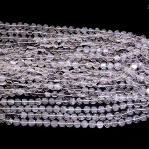 Clear Crystal Quartz 9mm Coin Straight Drilled Beads | 16inch Strand | Natural Crystal Semi Precious Gemstone Coin Beads for Jewelry Making | Natural genuine other-shape Gemstone beads for beading and jewelry making.  #jewelry #beads #beadedjewelry #diyjewelry #jewelrymaking #beadstore #beading #affiliate #ad