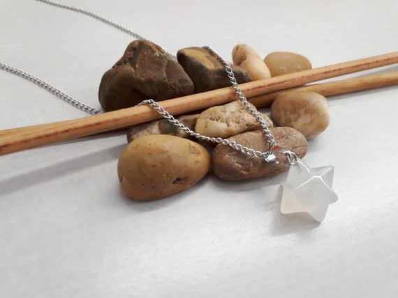 Merkaba Pendant Necklace - Quartz Star Crystal Pendant Necklace For Women - Quartz Necklace Jewelry - Clear Star Necklace Gift For Women