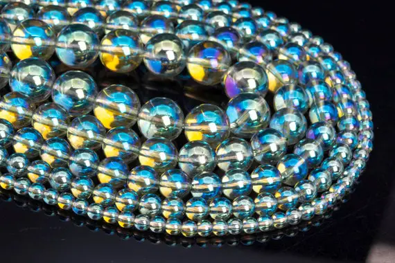 Green Rainbow Crystal Quartz Gemstone Loose Beads Round Shape 6mm 8mm 10mm