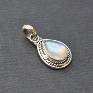 Shop Rainbow Moonstone Pendants! Rainbow Moonstone Silver Pendant, 925 Sterling Silver Jewelry, Pear Shape Handmade Pendant, Silver Pendant, Single Loop Pendant, P 03 | Natural genuine Rainbow Moonstone pendants. Buy crystal jewelry, handmade handcrafted artisan jewelry for women.  Unique handmade gift ideas. #jewelry #beadedpendants #beadedjewelry #gift #shopping #handmadejewelry #fashion #style #product #pendants #affiliate #ad