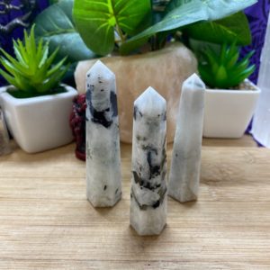 Shop Rainbow Moonstone Stones & Crystals! Rainbow Moonstone tower point obelisk polished crystal wand | Natural genuine stones & crystals in various shapes & sizes. Buy raw cut, tumbled, or polished gemstones for making jewelry or crystal healing energy vibration raising reiki stones. #crystals #gemstones #crystalhealing #crystalsandgemstones #energyhealing #affiliate #ad