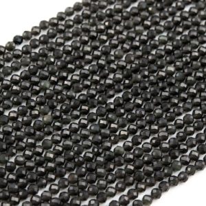 Genuine Natural Rainbow Obsidian Loose Beads Faceted Round Shape 3mm | Natural genuine faceted Rainbow Obsidian beads for beading and jewelry making.  #jewelry #beads #beadedjewelry #diyjewelry #jewelrymaking #beadstore #beading #affiliate #ad