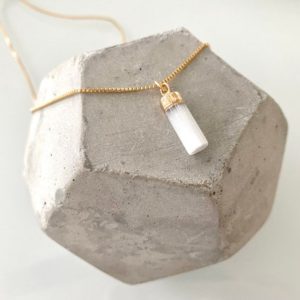 Shop Selenite Necklaces! Raw Selenite Necklace Gold Filled Necklace Mini Selenite Necklace Small Gypsum Pendant Necklace White Gemstone Gift Rustic Crystal Charm | Natural genuine Selenite necklaces. Buy crystal jewelry, handmade handcrafted artisan jewelry for women.  Unique handmade gift ideas. #jewelry #beadednecklaces #beadedjewelry #gift #shopping #handmadejewelry #fashion #style #product #necklaces #affiliate #ad