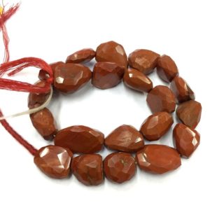 Shop Red Jasper Chip & Nugget Beads! Natural Faceted Red Jasper Nuggets Shape Beads 15mm Width Tumble Shape Gemstone Beads 14" Strand | Natural genuine chip Red Jasper beads for beading and jewelry making.  #jewelry #beads #beadedjewelry #diyjewelry #jewelrymaking #beadstore #beading #affiliate #ad