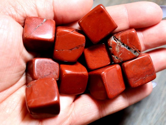 Small Red Jasper Cubes, Crystal Cube, Crystal Tumble, Tumbled Stones, American Seller, Fast Shipping!